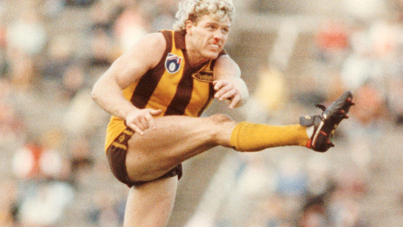 Dermott Brereton in action for Hawthorn.