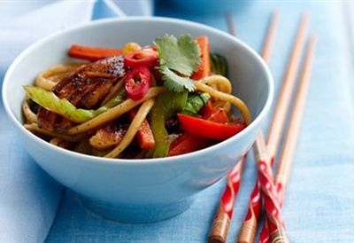 Honey soy chicken noodles