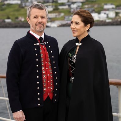King Frederik and Queen Mary on board the royal yacht Dannebrog as they visit the Faroe Islands, June 11, 2025, in the first official tour of the region since the change of throne.