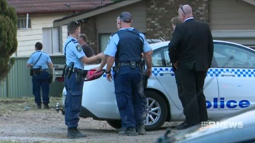Police descended on the property at Schofields. (9NEWS)