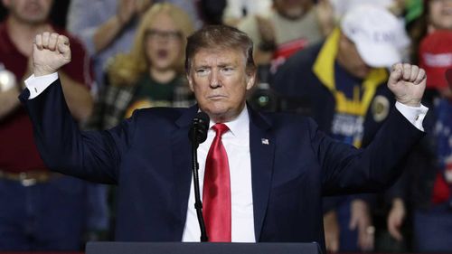 Donald Trump speaks at a rally in Beto O'Rourke's hometown of El Paso.