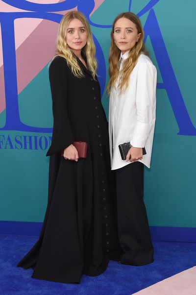Ashley and Mary-Kate Olsen, in The Row, at the 2017 CFDA Fashion Awards in New York, June, 2017