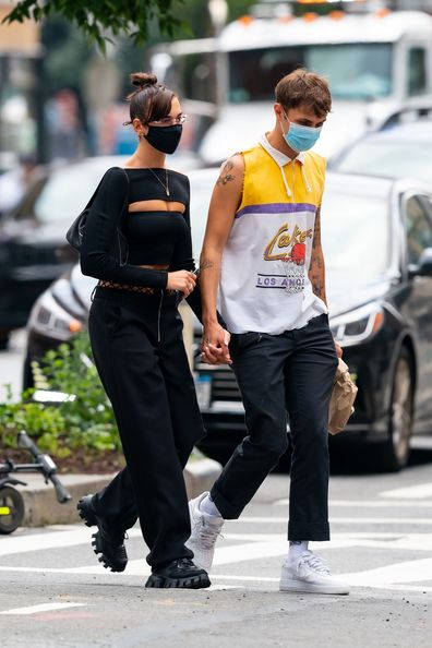 Celebrities, wearing face masks, coronavirus pandemic, Dua Lipa, Anwar Hadid