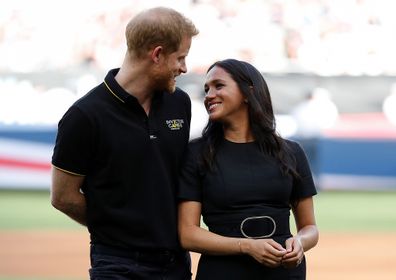 Meghan and Harry at a baseball event in London.