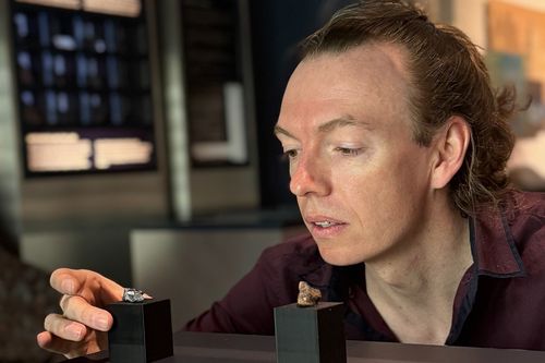 SA Museum Minerals and Meteorites Collection Manager Dr Kieran Meaney.