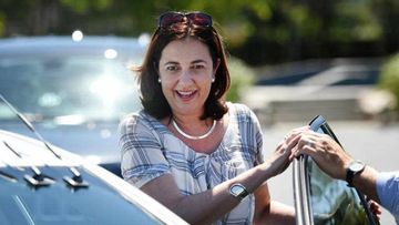 Queensland Labor leader Annastacia Palaszczuk leaves after meeting supporters in the suburb of Burpengary in Brisbane's north yesterday. (AAP)