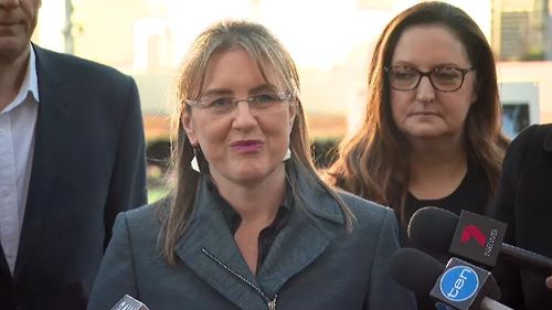 Public Transport Minister Jacinta Allan reveals new details about Melbourne's new underground train stations. Picture: 9NEWS 