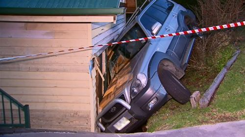 Melbourne driver escapes injury after crashing car into own home