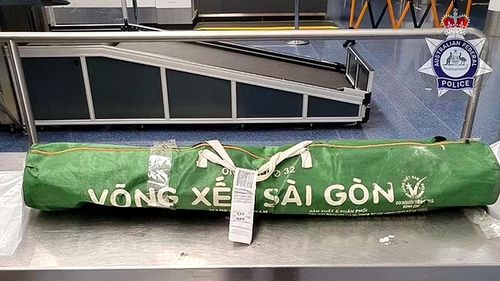 About 2.5kg of pure heroin was found in a camp bed a 70-year-old man brought into Australia.