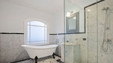 Queensland luxury home Domain property mansion bathroom marble.