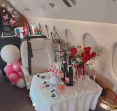 Parris Hilton celebrates her 43rd birthday on a private jet