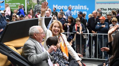 Gai Waterhouse was all smiles during the parade. (AAP)
