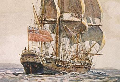 HMS Endeavour was the first British ship to make landfall on Australian soil under Captain Cook in 1770.