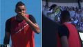 Nick Kyrgios gives racquet to young fan he accidentally hit with ball