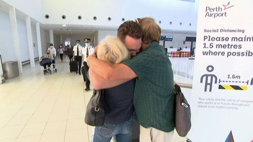 Families reunited at Perth Airport as WA border reopens