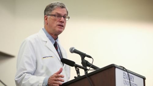 Emory Universiter Hospital's Dr Bruce Ribner says US Ebola patients will be treated on-site. (Getty)