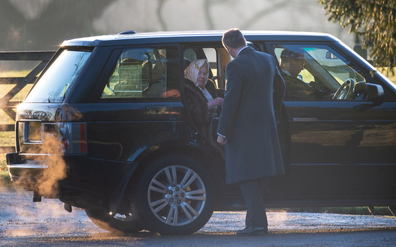 The Queen arrives to attend church