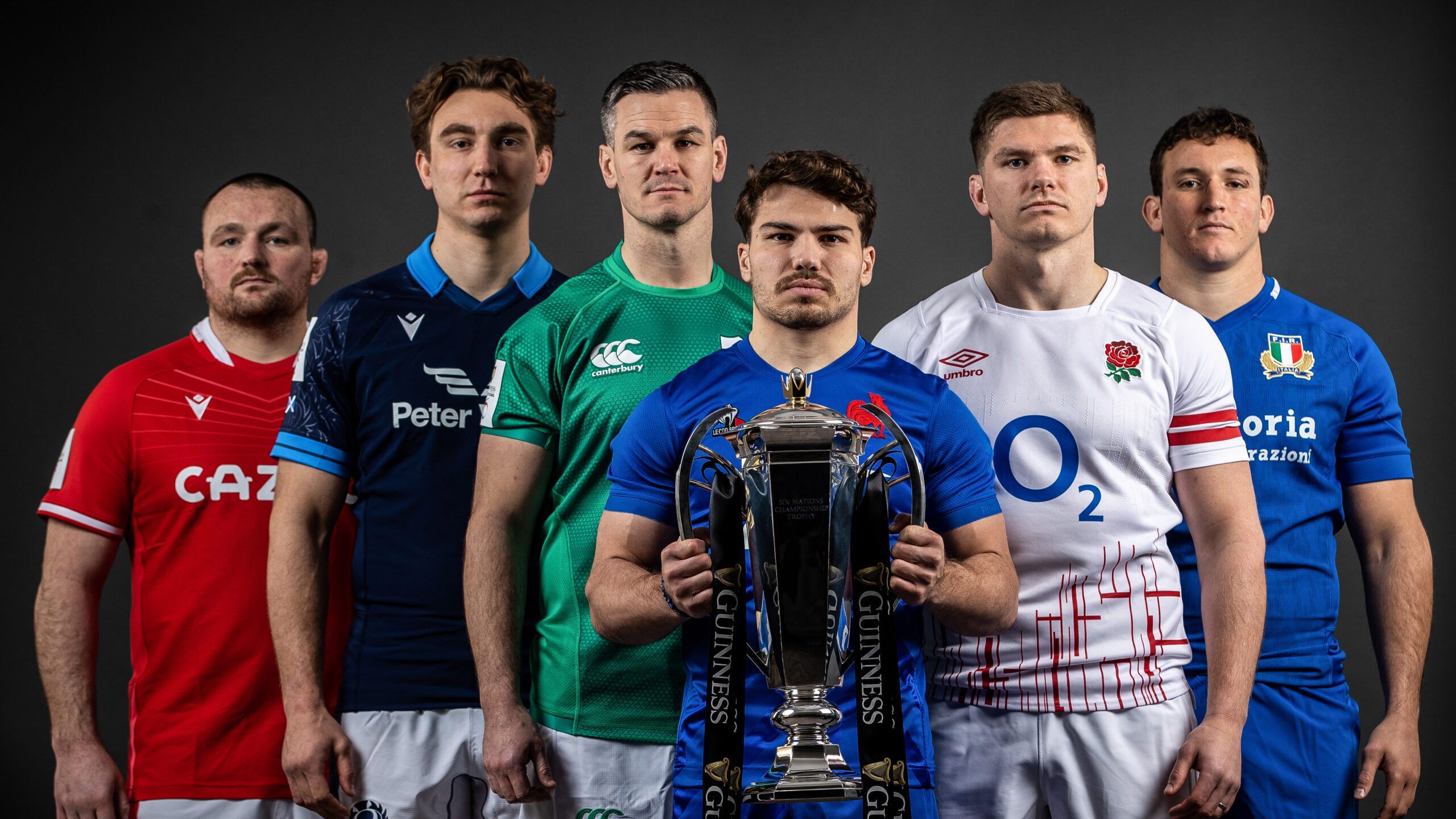The Six Nations captains at the 2023 season launch in London.
