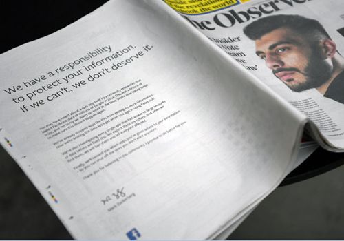 The newspaper advert published in the UK Observer. (AP).
