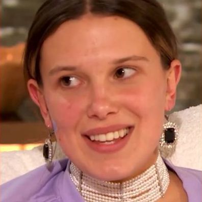 Millie Bobby Brown make up free on The Drew Barrymore Show.