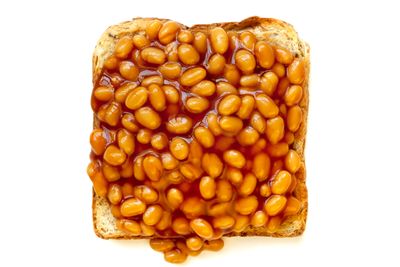220g baked beans on two slices of toast
