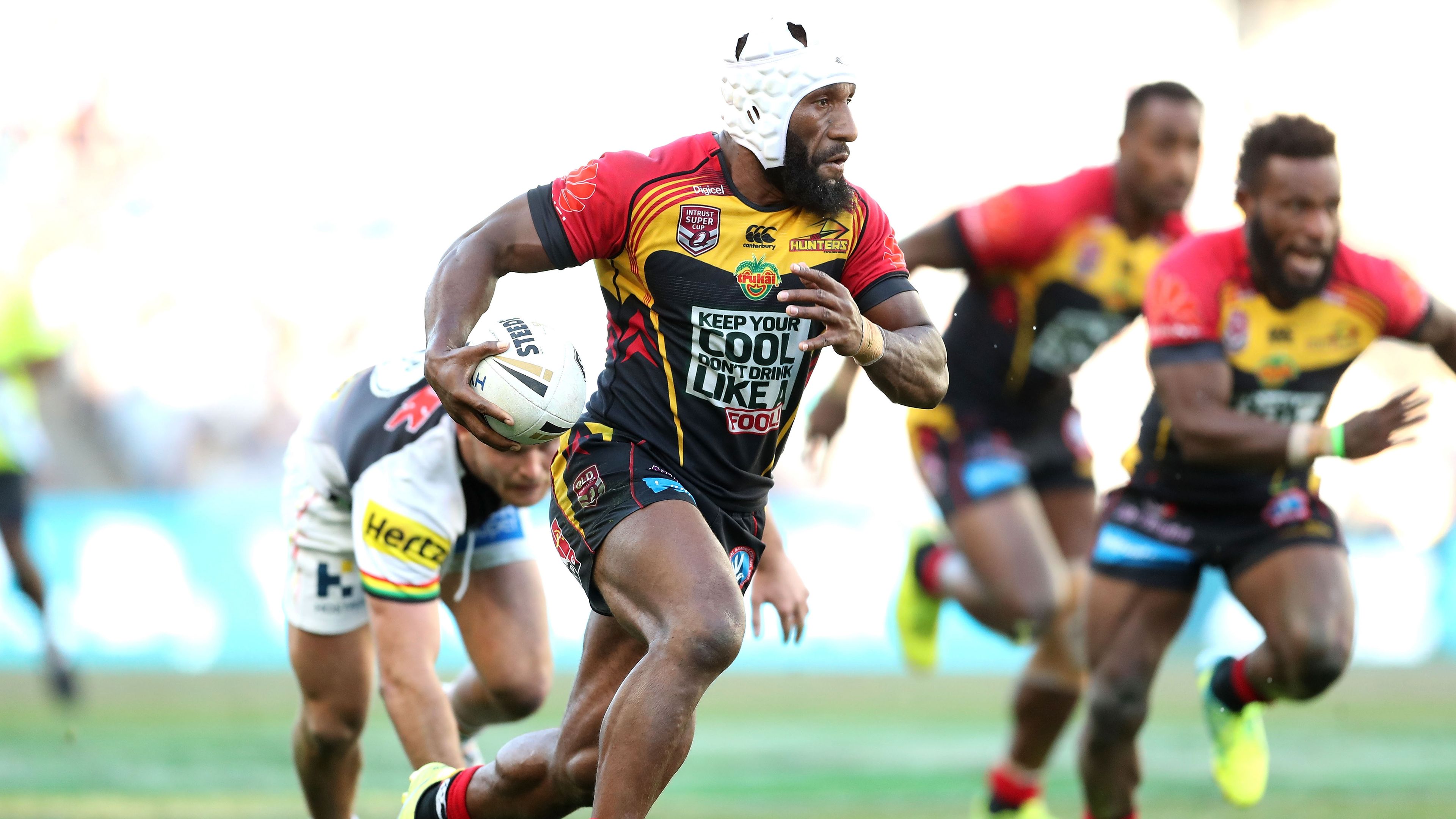The PNG Hunters in the 2017 State Championships Final against the Penrith Panthers on NRL Grand Final day.