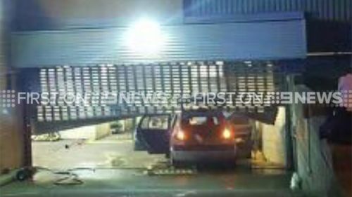 The man rammed the car into the underground carpark. (9NEWS)