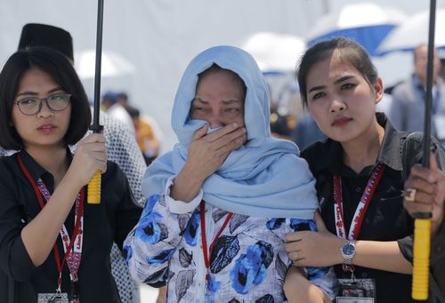 Family and friends of the Lion Air victims gathered at he crash site to farewell their loved ones after the October 29 tragedy.
