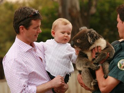 Prince Frederik with son Prince Christian during a trip to Australia in 2006.