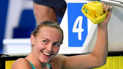 Ariarne Titmus goes back to school next week but added yet another gold to her haul. (AAP)