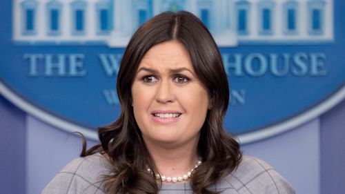 White House Press Secretary Sarah Huckabee Sanders holds a news conference where she faced questions regarding US President Donald J. Trump's paper statement saying that former White House chief strategist Steve Bannon "lost his mind". (AAP)