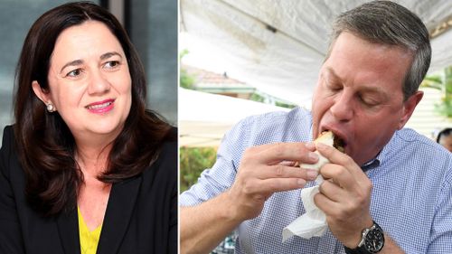 Incumbent premier Annastacia Palaszczuk and opponent Tim Nicholls on election day (Images: AAP)