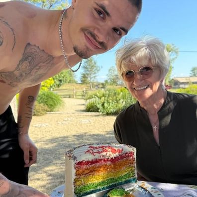 Romeo Beckham with grandma Sandra Beckham