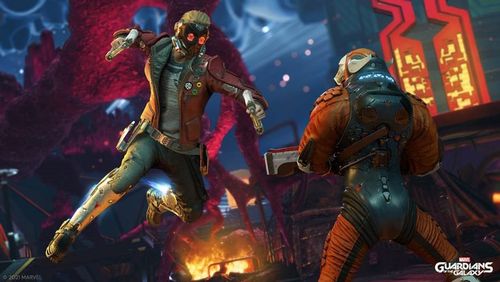 Star-Lord abilities include rocket boots, elemental guns and a quick tongue. 
