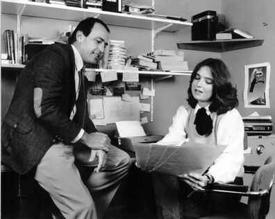 Gerald Stone and Jana Wendt after her signing to 60 Minutes in 1981.
