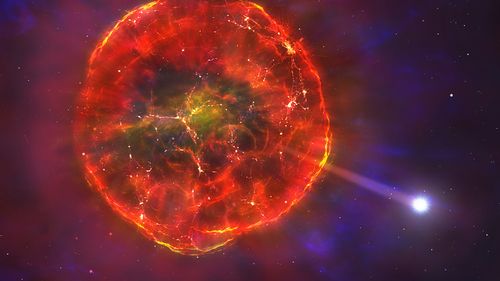 Una explosión de supernova, con consecuencias desastrosas para su séquito de planetas.