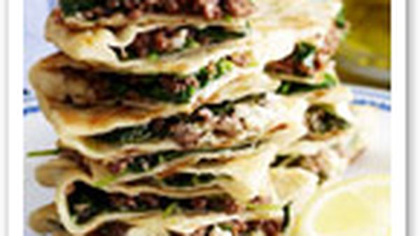 Lamb and spinach gozleme