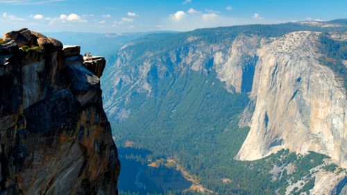 The Taft Point lookout from which the travel bloggers plunged to their deaths.