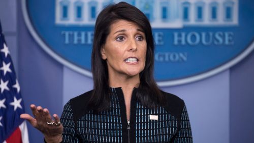 Nikki Haley, the Trump administration's UN ambassador, has pushed for big cuts to Palestinian aid. (Photo: AP). 