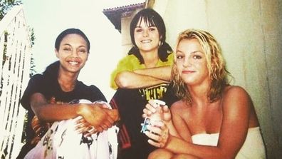 Taryn Manning, Britney Spears, Zoe Saldana, Crossroads, movie, throwback, photo