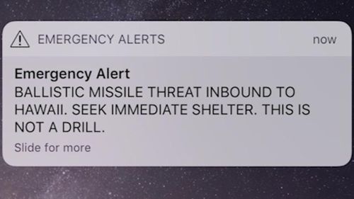 The false missile alert was sent to Hawaiian phones on January 13. 