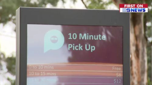 The first 10 minutes of parking at the pick up zone will be free. (9NEWS)