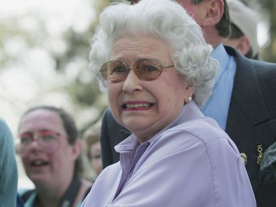 Queen Elizabeth II at the Royal Windsor Horse Show at Home Park on May 15, 2004.