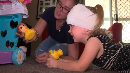 Jenna Graefling’s daughter Alice-Ann Lee, 3, was jumping on a bed with her sister at their grandmother’s home in Darwin when she hit her forehead on a windowsill, but because her parents didn't take her to hospital, doctors wouldn't treat her.