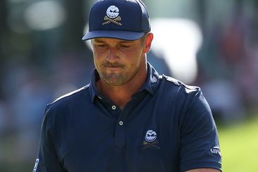 Bryson DeChambeau of the United States reacts on the 15th green during the final round of the 2024 PGA Championship at Valhalla Golf Club on May 19, 2024 in Louisville, Kentucky. (Photo by Patrick Smith/Getty Images)