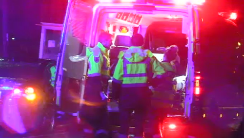 Multiple vehicles were damaged in the crash that sent five people to hospital. (9NEWS)