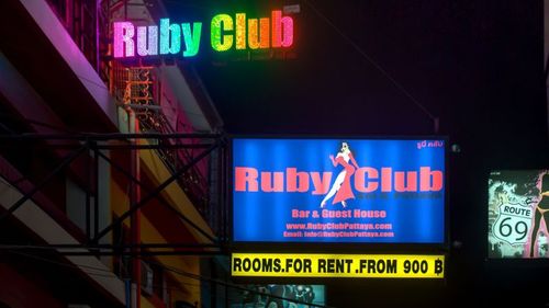 The Ruby Club is located in the party strip of Pattaya. 