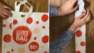 Mum's unique shopping bag folding technique delights and divides shoppers