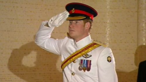 Harry salutes at the Tomb of the Unknown Soldier. (9NEWS)