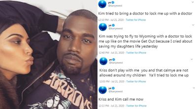 Kim Kardashian, Kanye West, Twitter, rant, tweets, get locked up